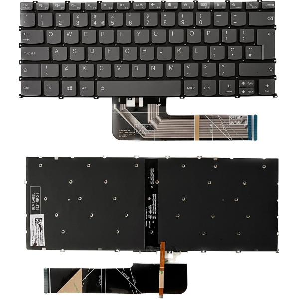 Tastatura Laptop, Lenovo, ThinkBook 14s Yoga G2 IAP Type 21DM, iluminata, gri, layout UK