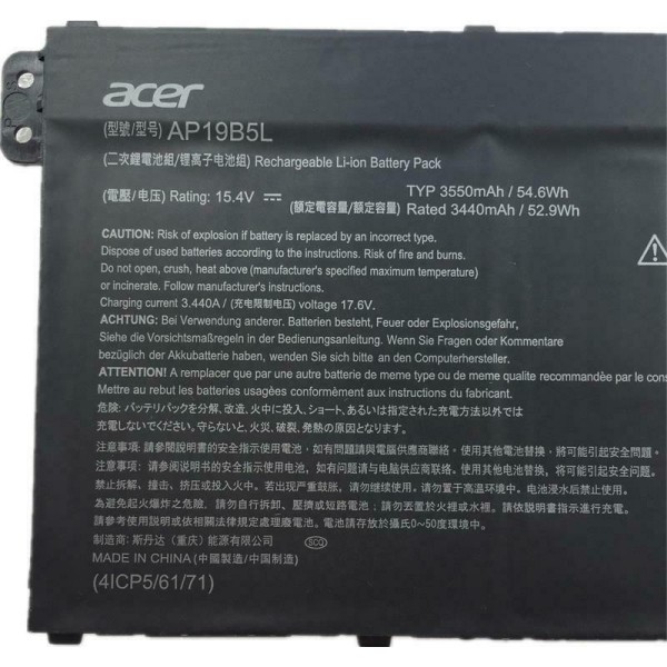 Baterie Laptop, Acer, Swift 3 SF314-42, SF314-43, SF314-511, SF314-58, SF314-58G, SF314-59, KT.00405.010, 4ICP5/61/71, AP19B5L, 15.4V, 3550mAh, 54.6Wh
