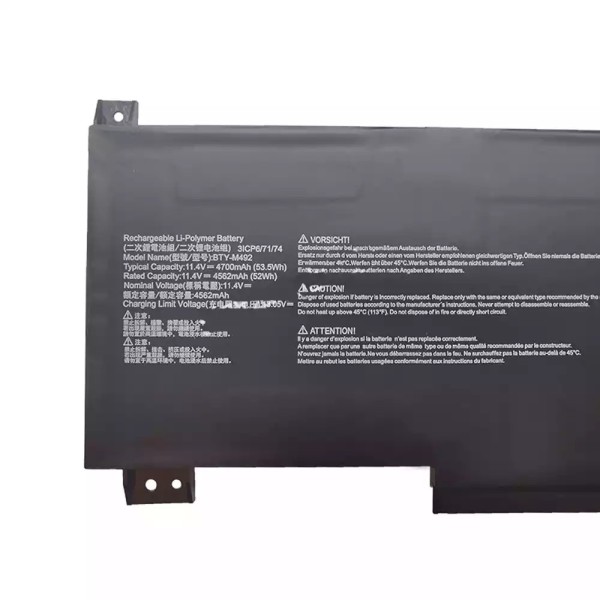 Baterie Laptop Gaming, MSI, Pulse GL76 12UDK, 12UCK, MS-17L4, 3ICP6/71/74, BTY-M492, 11.4V, 4700mAh, 53.5Wh