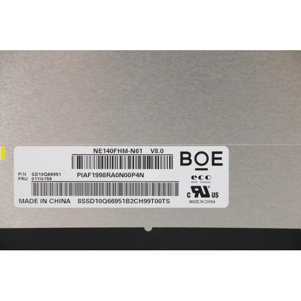 Display Laptop, Lenovo, ThinkPad T14 Gen 1 Type 20UD, 20UE, 01YN154, B140HAN05.7, 14 inch, FHD, IPS, nanoedge, ultra slim 2.2m grosime, 315mm latime, 30 pini