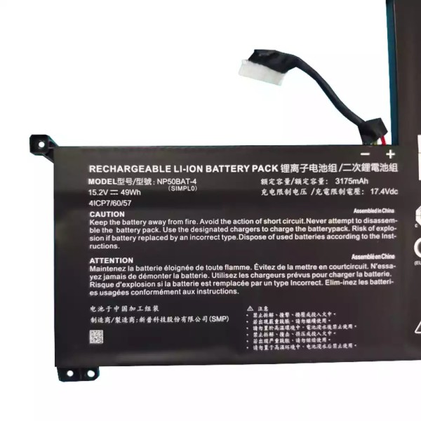 Baterie Laptop, DreamMachine D3 NP50E, 4ICP7/60/57, NP50BAT-4, 15.2V, 3175mAh, 49Wh