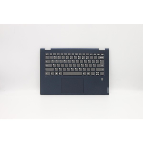 Carcasa superioara cu tastatura palmrest Laptop, Lenovo, IdeaPad Flex-14API Type 81SS, 5CB0U42364, AP2GA000C20, ET2GA000100, cu slot fingerprint, iluminata, Polar Blue, layout US