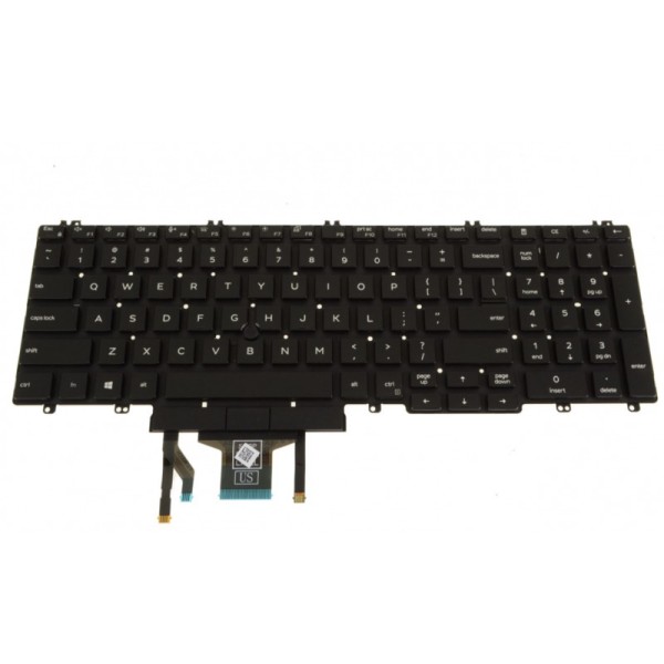 Tastatura Laptop, Dell, TCWPM, 0TCWPM, M25NK, 0M25NK, iluminata, neagra, Dual Point, layout US