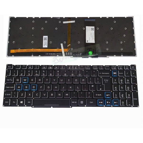 Tastatura Laptop Gaming, Acer, Predator Triton 300 PT315-51, PT315-52, PT315-53, iluminata, RGB, neagra, layout UK