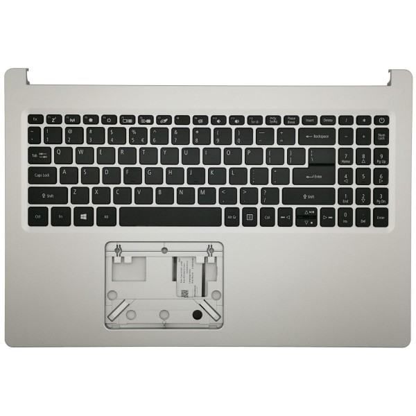 Carcasa superioara cu tastatura palmrest Laptop, Acer, Aspire 3 A315-43, 6B.HVUN7.031, 6BHVUN7031, EAZAU00802A, argintie, layout US