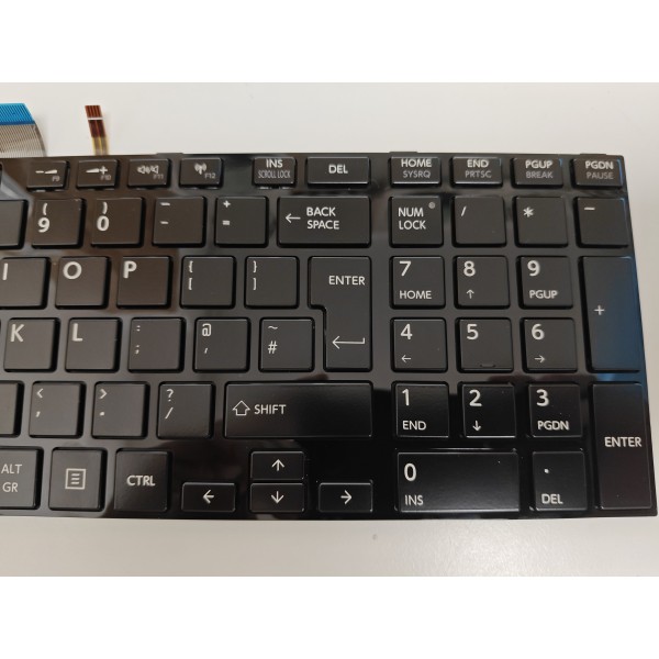 Tastatura Laptop, Toshiba, Satellite S75-A, S75D-A, S75DT-A, S75T-A, S75-B, S75D-B, S75DT-B, S75T-B, iluminata, neagra, layout UK