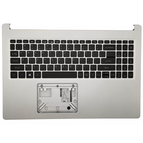 Carcasa superioara cu tastatura palmrest Laptop, Acer, ChromeBook Spin 311 CP311-2H, 6B.HSPN7.030, EAZAU00202A, iluminata, argintie, layout US