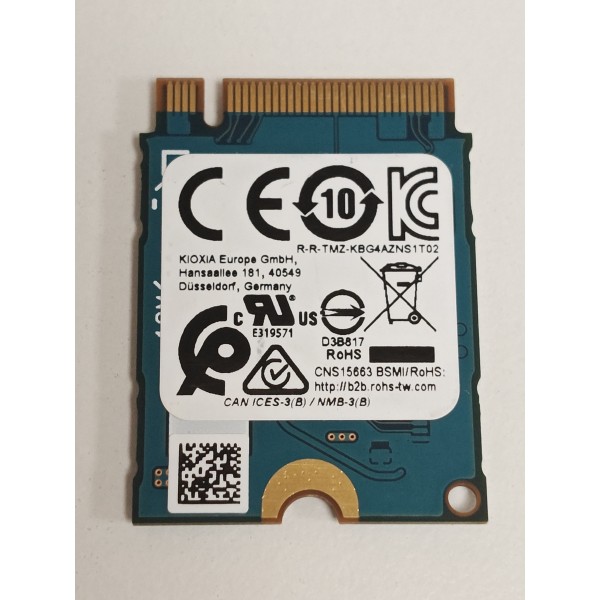 Solid State Drive (SSD) Laptop Kioxia, KBG40ZNS256G, 256GB, PCIe Gen 3 x4, M.2 format 2230, FWJTG, 2200MB/S, 1400MB/S