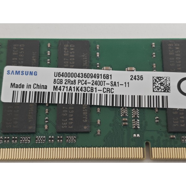 Memorie Laptop Samsung, Sodimm, 8GB DDR4 2Rx8, PC4-2400T, non-ECC, CL17, M471A1K43CB1-CRC, bulk