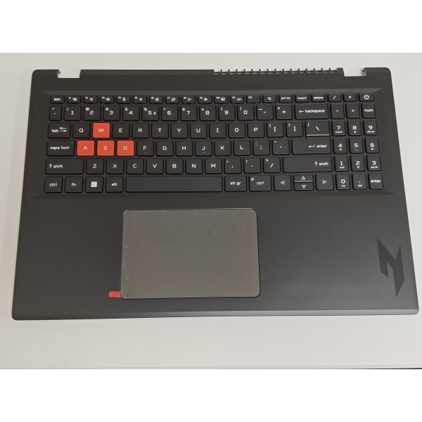 Carcasa superioara cu tastatura palmrest Laptop Gaming, Acer, Nitro Lite 16 NL16-71G, 6B.D6ZN8.001, HQ269010009Z05, HL6807CC00000, HQ2520101HCD0, iluminata, neagra, layout US