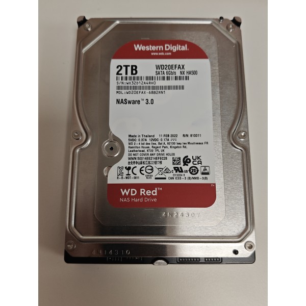 Hard Disk Western Digital WD Red 2TB 5400rpm 256MB SATA3, WD20EFAX, 3.5 inch, HDD pentru Desktop/PC/NAS, bulk