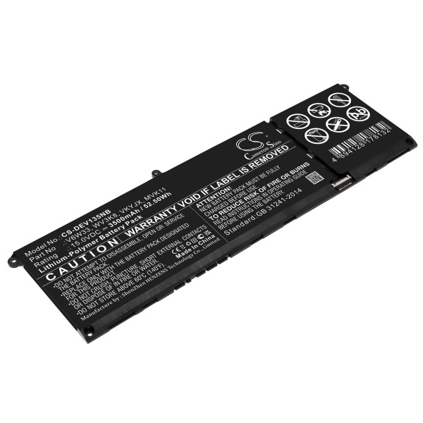 Baterie compatibila Laptop, Dell, Inspiron 14 5430, P171G, P171G001, CS-DEV135NB, V6W33, WV3K8, VKYJX, MVK11, 15V, 3500mAh, 52.50Wh