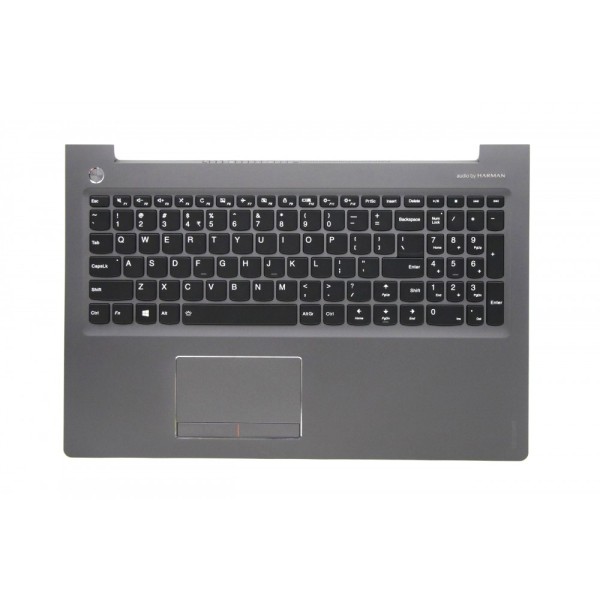 Carcasa superioara cu tastatura palmrest Laptop, Lenovo, Ideapad 510-15ISK Type 80SR, 5CB0M31200, AP10S000310, iluminata, neagra, layout US