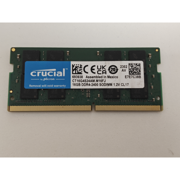 Memorie Ram Laptop Micron, 16GB, DDR4, 2Rx8, PC4-2400T, 2400Mhz, CT16G4S24AM.M16FJ, PC4-19200, CL17, 1.2V, non-ECC, sodimm, 260 pini