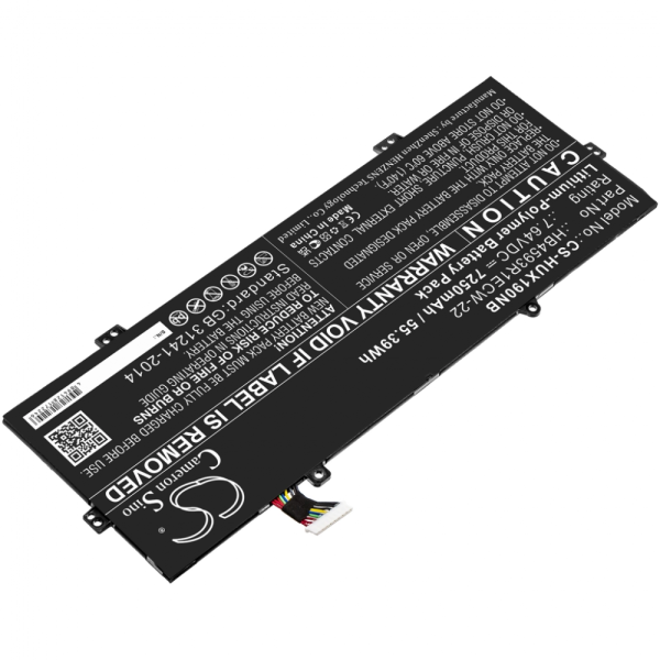Baterie compatibila Laptop, Huawei, MateBook X Pro 2020, 53010VPL, 53011BHB, 53010VQH, CS-HUX190NB, HB4593R1ECW-22, 7.64V, 7250mAh, 55.39Wh, 9 pini