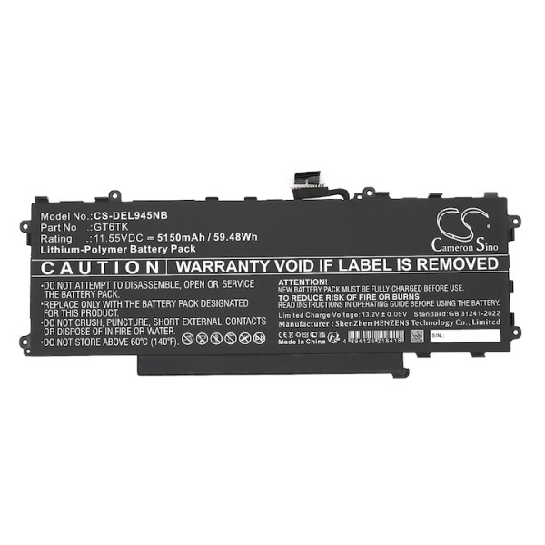 Baterie compatibila Laptop 2-in-1, Dell, Latitude 9450, P166G, P166G002, GT6TK, 0GT6TK, CS-DEL945NB, 11.55V, 5150mAh, 59.48Wh