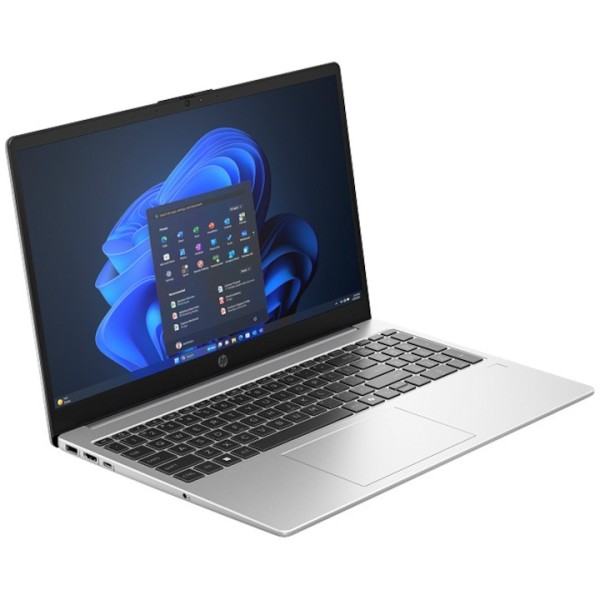 Laptop HP 250R G10, Intel Core 5 120U pana la 5.0GHz, 15.6" Full HD, 16GB, DDR4, SSD 512GB, Intel Graphics, Windows 11 Pro, argintiu