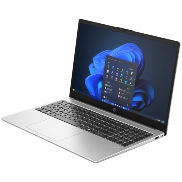 Laptop HP 250R G10, Intel Core 5 120U pana la 5.0GHz, 15.6" Full HD, 16GB, DDR4, SSD 512GB, Intel Graphics, Windows 11 Pro, argintiu