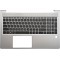 Carcasa superioara cu tastatura palmrest compatibila Laptop, HP, ProBook 450 G10, 455 G10, N45680-001, 4BX8TTATP70, iluminata, argintie, layout US