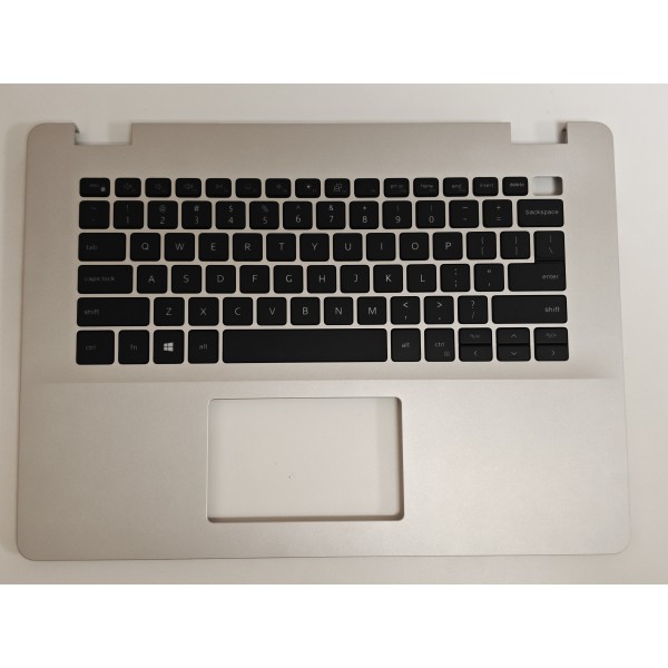 Carcasa superioara cu tastatura palmrest Laptop, Dell, Vostro 14 3405, P132G, P132G002, 2W3WV, 02W3WV, 59HNG, 059HNG, FA2XB0007A0-1, iluminata, argintie, layout US