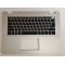 Carcasa superioara cu tastatura palmrest Laptop, Dell, Vostro 14 3401, P132G, P132G001, 2W3WV, 02W3WV, 59HNG, 059HNG, FA2XB0007A0-1, iluminata, argintie, layout US