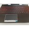 Carcasa superioara cu tastatura palmrest Laptop Gaming, HP, L32775-001, L32775-B31, L32775-271, L24369-001, L24369-B31, L24369-271, L55704-001, L55704-B31, L55704-271, L33165-001, L33165-B31, L33165-271, iluminata, rosie, 4 pini, layout US