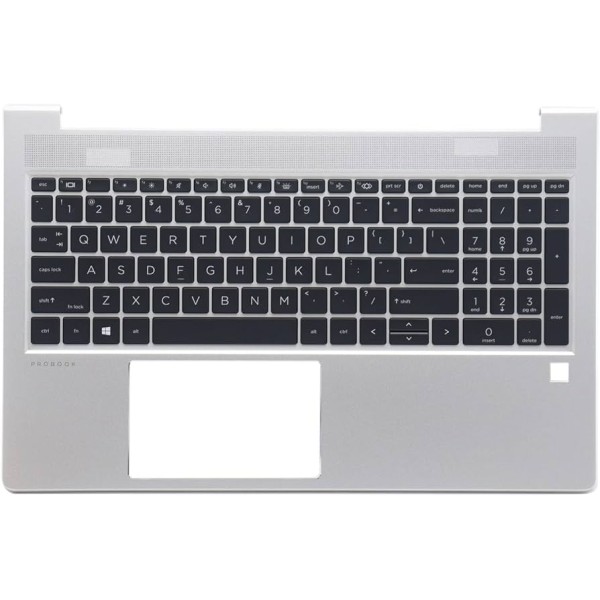 Carcasa superioara cu tastatura palmrest Laptop, HP, ProBook 650 G8, 655 G8, M22003-001, M22004-001, M22005-001, M49547-001, M49545-001, 4BX8QTATPH0, iluminata, argintie, layout US