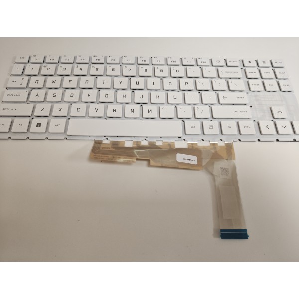 Tastatura Laptop Gaming, HP, OMEN 16-WF, 16T-WF, TPN-C167, iluminata, RGB, conector 20 pini, alba, layout US
