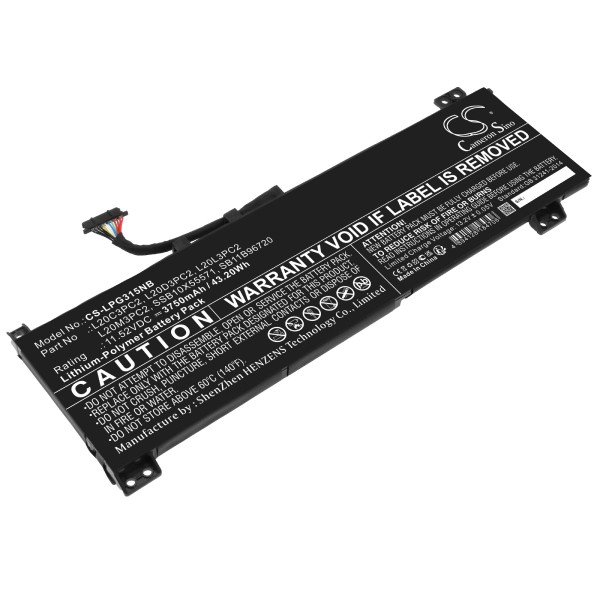 Baterie compatibila Laptop Gaming, Lenovo, Legion 5 15ITH6 Type 82JK, CS-LPG315NB, L20C3PC2, L20D3PC2, L20L3PC2, L20M3PC2, SSB10X55571, SB11B96720, 11.52V, 3750mAh, 43.20Wh