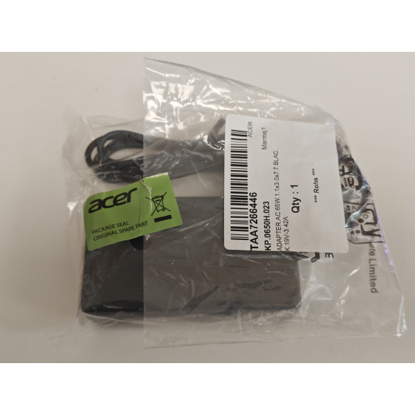 Incarcator Laptop, Acer, Aspire 3 A315-58G, KP.06501.005, PA-1650-50, 19V, 3.42A, 65W, mufa 3.0x1.1mm