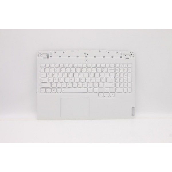 Carcasa superioara cu tastatura palmrest Laptop, Lenovo, Legion 5-15ITH6H Type 82JH, 82MH, 5CB1D05094, 5CB1D05090, AP1ZT000340, EL1ZT000W00, HY560, iluminata, 4 pini, alba, layout US