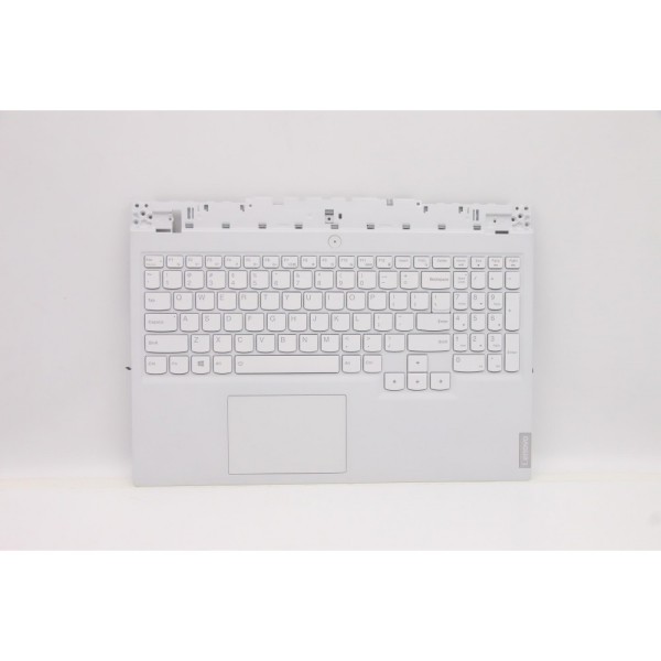 Carcasa superioara cu tastatura palmrest Laptop, Lenovo, Legion 5-15ITH6H Type 82JH, 82MH, 5CB1D12364, AP1ZT000340, EL1ZT000W00, HY560, iluminata, 4 pini, alba, layout US