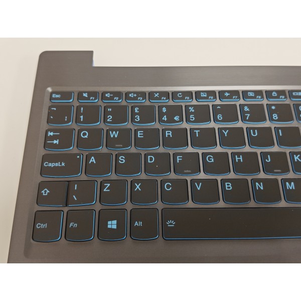 Carcasa superioara cu tastatura palmrest Laptop Gaming, Lenovo, IdeaPad L340-15IRH Type 81LK, 81TR, 5CB0U42759, AP1B4000100, AM1B4000100, FG541, iluminata, neagra, layout UK