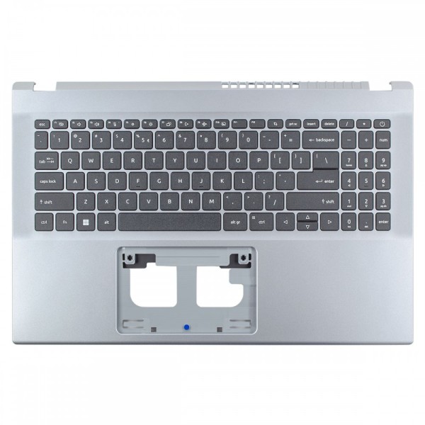 Carcasa superioara cu tastatura palmrest Laptop, Acer, Aspire 3 A315-59G, A315-59G, 6B.K6WN2.001, 6BK6WN2001, AP3UI000400, AM3UI000300, cu slot pentru lan, argintie, layout US