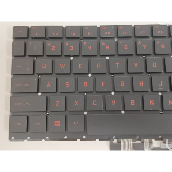 Tastatura Laptop Gaming, HP, OMEN 16-WD, 16T-WD, TPN-C168 iluminata, conector 4 pini, taste negre cu scris rosu, versiunea 2, layout US