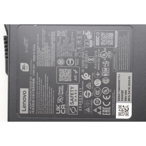 Incarcator Laptop Gaming, Lenovo, IdeaPad Gaming 3 15ARH7 Type 82SB, 82UK, 5A11Q60430, ADL170SCC3B, 20V, 8.5A, 170W, mufa usb square 11x4.5mm
