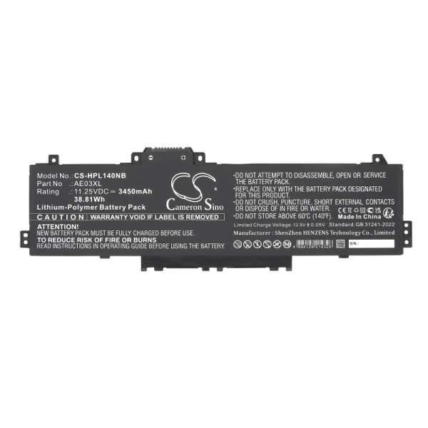 Baterie compatibila Laptop, HP, CS-HPL140NB, AE03XL, AE03041XL, AE03041XL-PL, TPN-IB0R, TPN-IB0S, TPN-DB1W, TPN-DB1N, TPN-DB1M, TPN-DB1X, TPN-IB1A, TPN-IB1B, HSTNN-OB3E, HSTNN-OB3P, HSTNN-WB0D, HSTNN-WB0G, HSTNN-AB1B, HSTNN-AB1F, 11.25V, 3450mAh, 38.81Wh