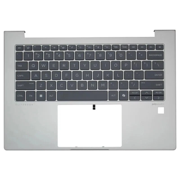 Carcasa superioara cu tastatura palmrest Laptop, HP, EliteBook 640 G11, 645 G11, N97245-001, N97245-271, N97245-B31, 4BX8VTATP30, FAX8V008010, iluminata, argintie, layout US