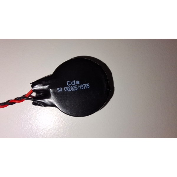 Baterie bios Laptop, CR2025, 1ST55, 3V, 220mAh, CDA 53, 5.5cm, rosu si negru, conector ACES 50285, 1.25 mm, 2 pini