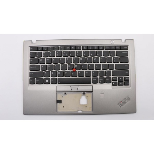 Carcasa superioara cu tastatura palmrest Laptop, Lenovo, ThinkPad X1 Carbon 6th Gen 6, Type 20KH, 20KG, 01YU591, 01YU555, AM16R000310, iluminata, argintie, layout US