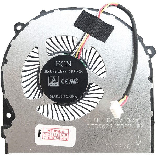 Cooler procesor Laptop Gaming, Hasee, G8-CT7NA, 6-31-HN503-201, DFS5K221153711-FLHF, 5V, 0.5A, CPU
