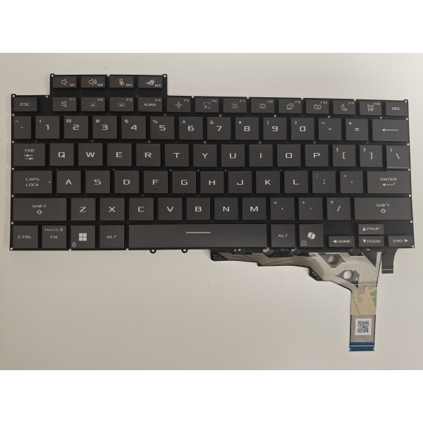 Tastatura Laptop Gaming, Asus, ROG Zephyrus G16 GU605C, GU605CP, GU605CR, GU605CW, iluminata, RGB 4 Zone, 16 pini, gri, layout US