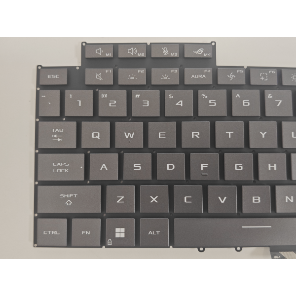 Tastatura Laptop Gaming, Asus, ROG Zephyrus G16 GU605C, GU605CP, GU605CR, GU605CW, iluminata, RGB Per Key, 12 pini, gri, layout US