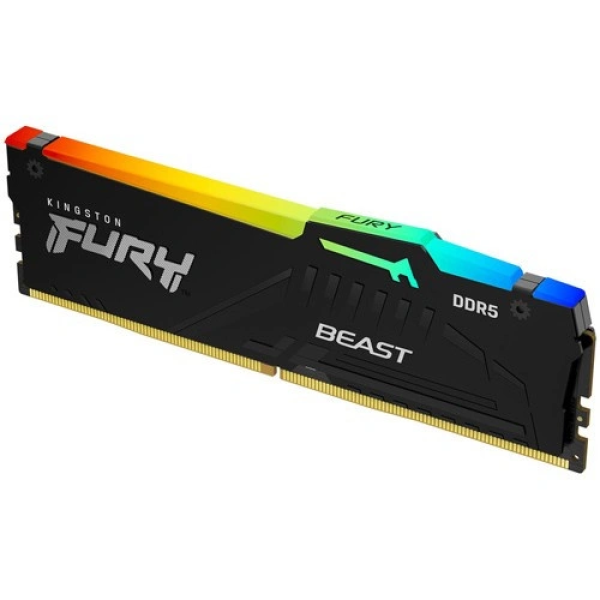 Memorie RAM PC Desktop, Kingston FURY Beast RGB, 16GB, 1Rx8, DDR5, PC5-41600, 5200MHz, 1.25V, KF552C40BBA-16, CL40, Non-ECC, UDIMM, 288 pini