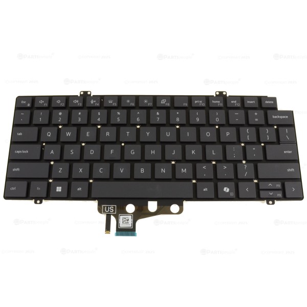 Tastatura Laptop, Dell, Pro Max 14 MC14255, P196G, P196G002, RW20C, 0RW20C, iluminata, gri inchis, layout US