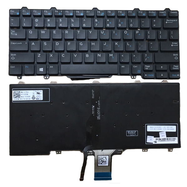 Tastatura Laptop, Dell, Latitude 12 E5270, T02H, T02H001, XCD5M, 0XCD5M, iluminata, neagra, layout US