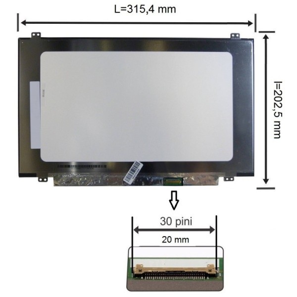Display Laptop, Lenovo, IdeaPad 320-14ISK, 320-14IKB, 320-14AST, 320-14IAP, 14 inch, FHD, IPS, nanoedge, 315mm wide, 30 pini