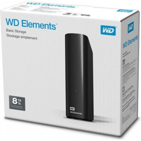 Hard disk extern Western Digital WD Elements Desktop 3.5'' 8TB USB3, Black