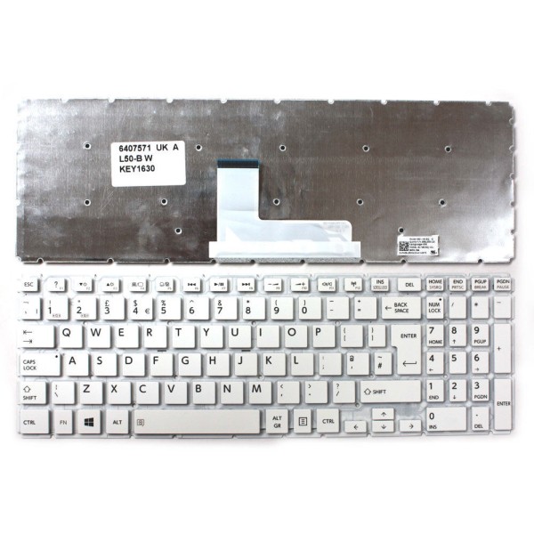 Tastatura Laptop, Toshiba, Satellite L50-B-1CD, fara rama, alba, UK