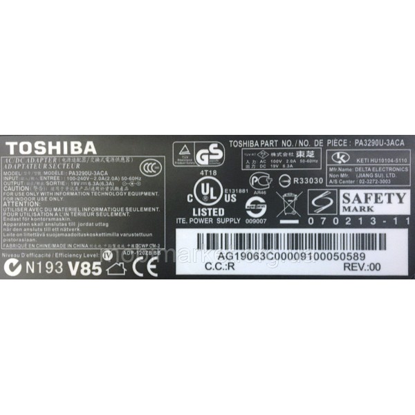 Incarcator Laptop Toshiba PA3290E-3AC3 19V 6.32A 120W